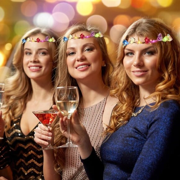 Light Up Flower Crown Headband Glow in Dark for Parties Weddings Cosplay main image 7